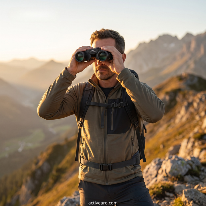 Compact binoculars – 8x magnification with foldable design for outdoor observation