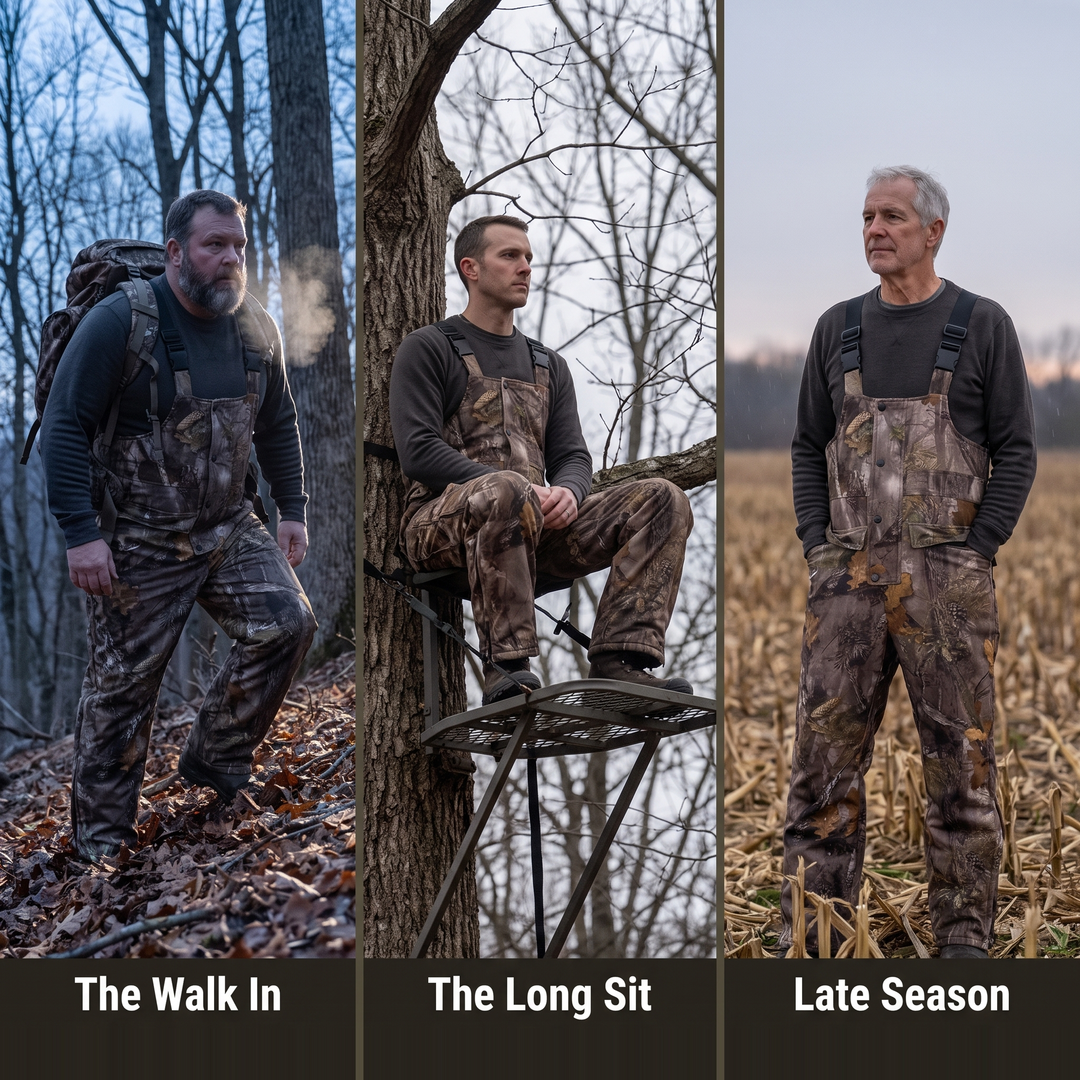 09 The camo bib overalls worn on the walk in, the long sit and late season