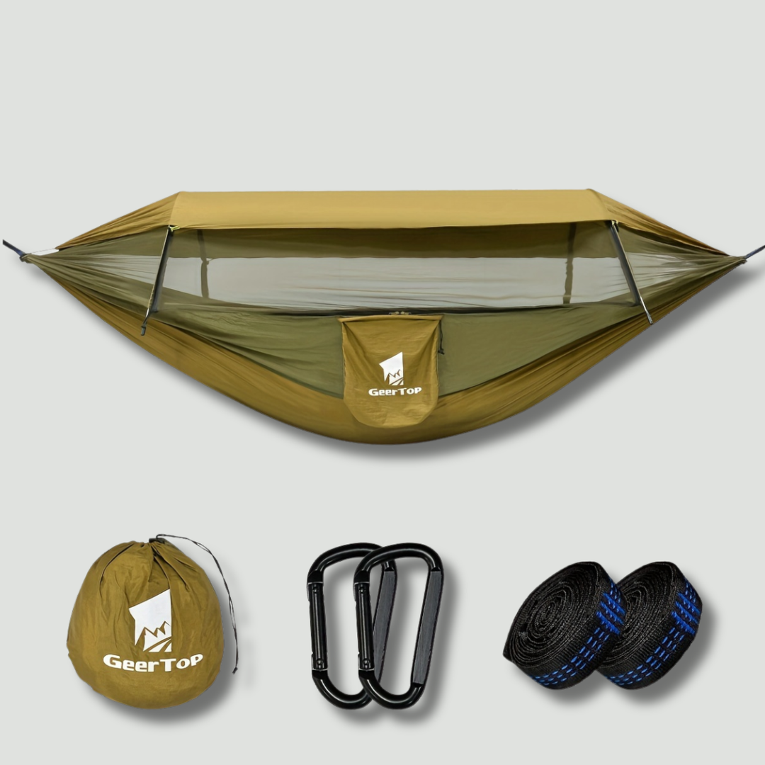 3in1 Camping Hammock with Mosquito Net and Sun Shelter, 440lb Nylon Double Hammock