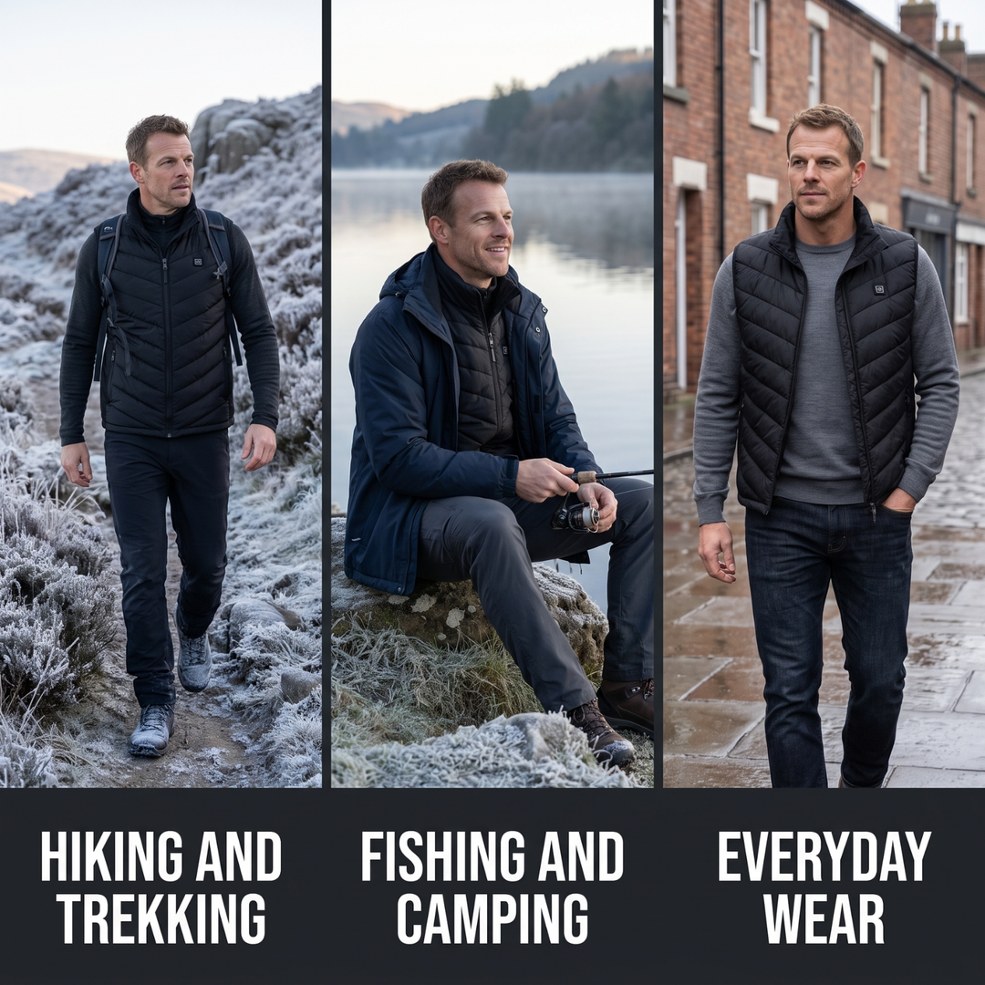 Men's Heated Vest – USB Powered with Four Heating Zones for Hunting and Hiking