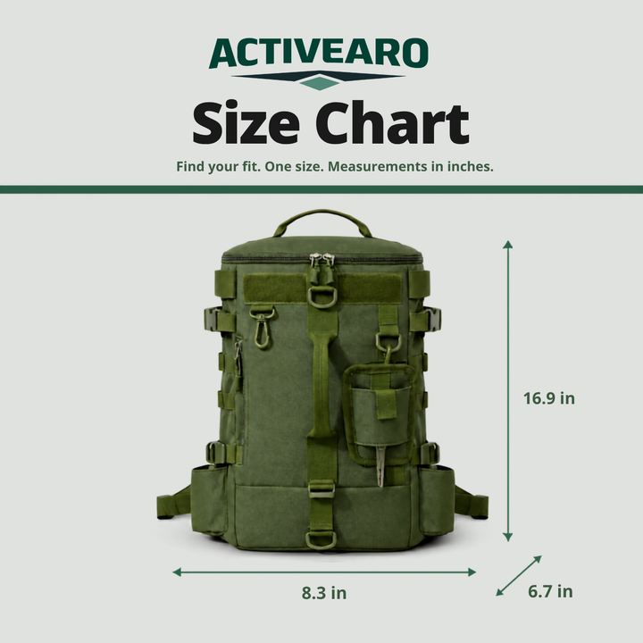 Tactical Fishing Backpack with Rod Holders and MOLLE System for Hunting and Fishing