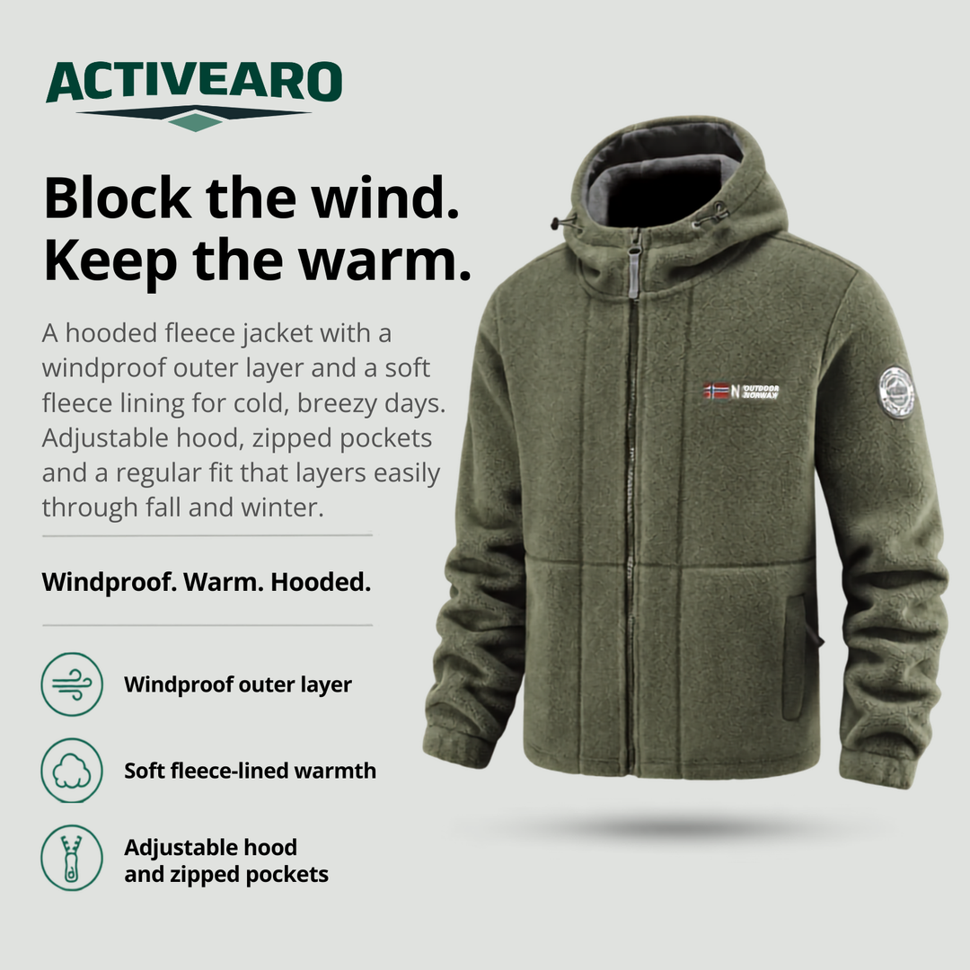 Men’s Fleece Jacket with Windproof Design – Warm Layer for Outdoor Use