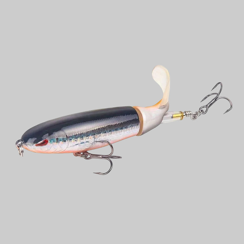 Topwater Popper Fishing Lure with Rotating Tail – Hard Bait for Surface Fishing