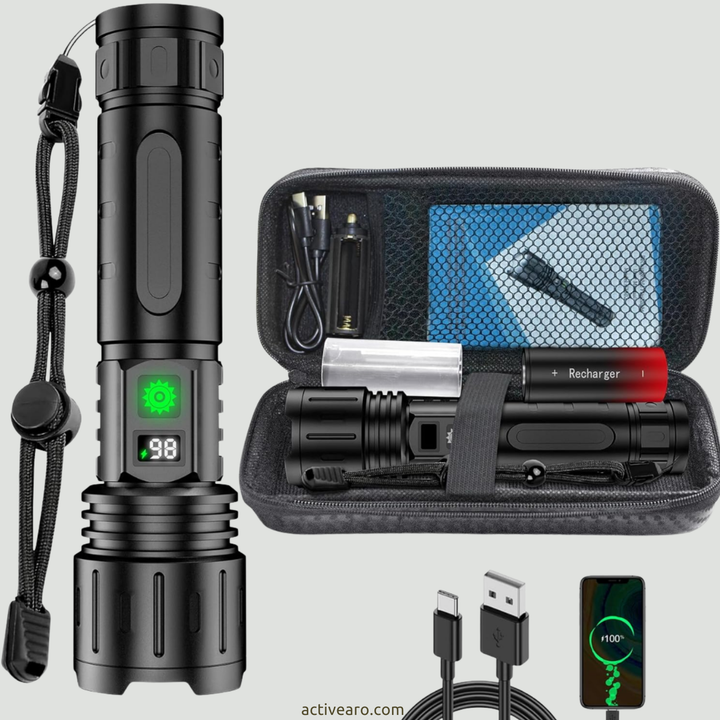 Ultra-Bright LED Flashlight -  Up to 10,000 Lumens