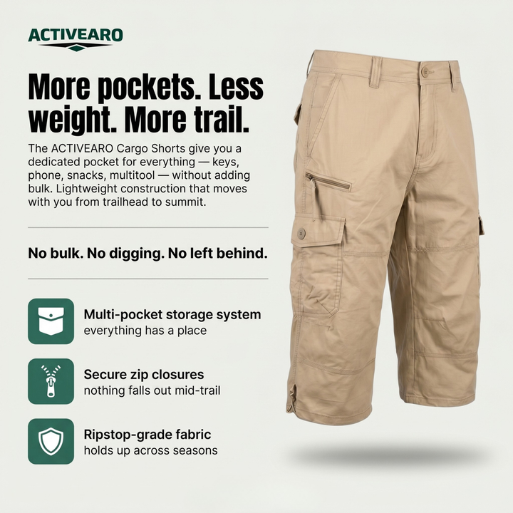 Lightweight Loose-Fit Cargo Shorts – Multi-Pocket Outdoor Wear