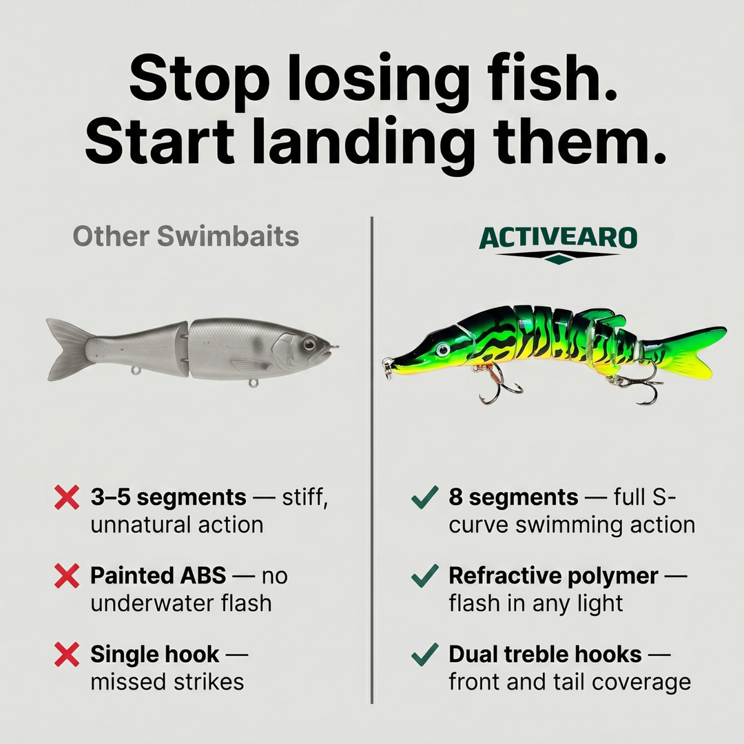 Multi-Jointed Swimbait Fishing Lure – Slow Sinking Hard Bait for Freshwater & Saltwater - 4.9 inch