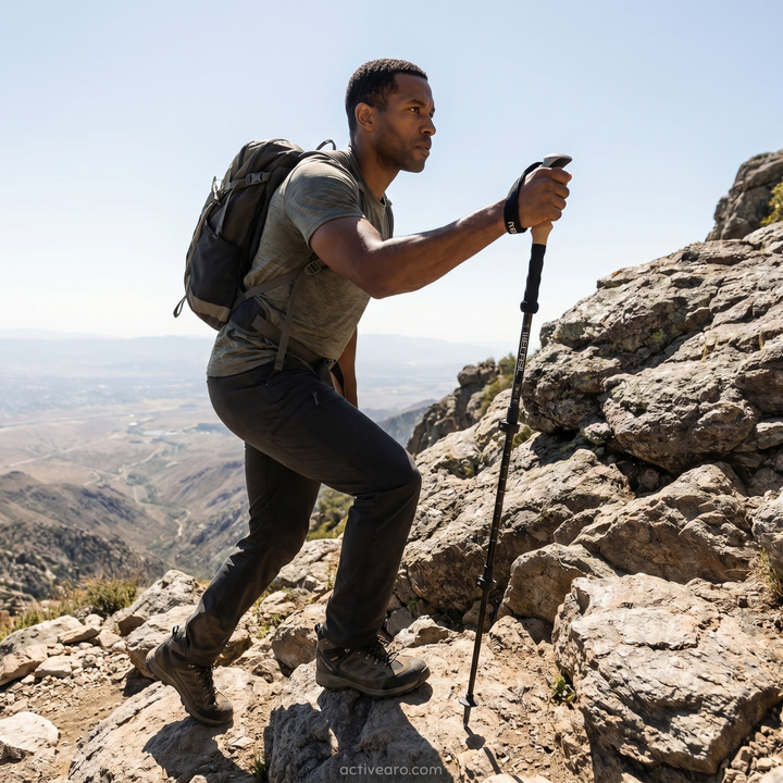 Shock Absorbing Trekking Pole – Adjustable Aluminium Support