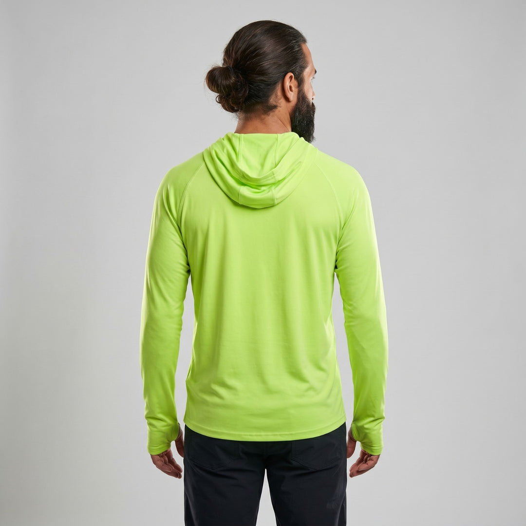 Men's UPF 50+ Sun Hoodie – Quick-Dry Polyester UV Top with Thumb Loops for Hiking and Fishing
