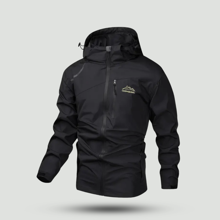 Men's Hooded Outdoor Jacket — Full-Zip Layering Shell