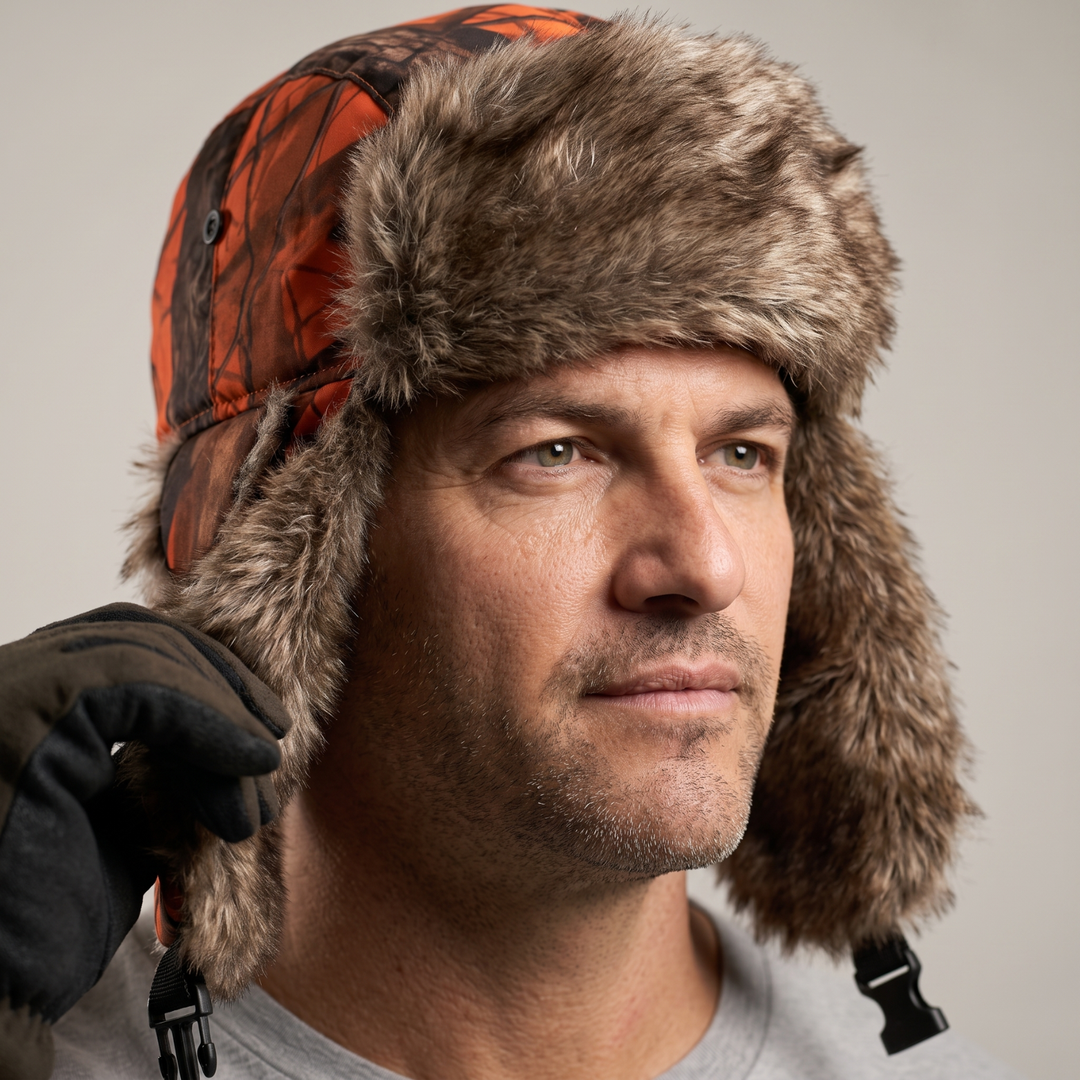 Camouflage Fleece Winter Hat – Warm Outdoor Headwear
