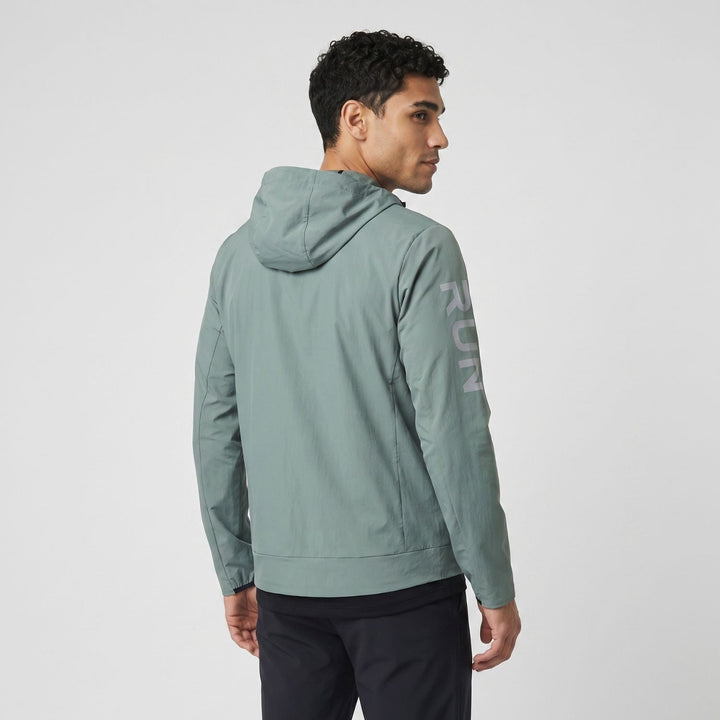 Men's Packable Running Jacket – Windproof Water-Resistant Shell for Outdoor Use