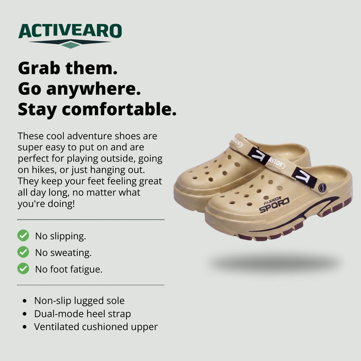 Men's Slide Sandals with Adjustable Heel Strap – Non-Slip Cushioned Sole for Outdoor Wear