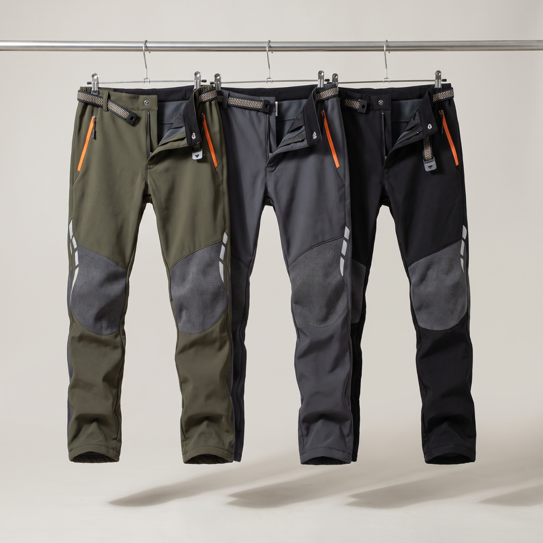 Men's Water-Resistant Softshell Hiking Pants – Fleece-Lined