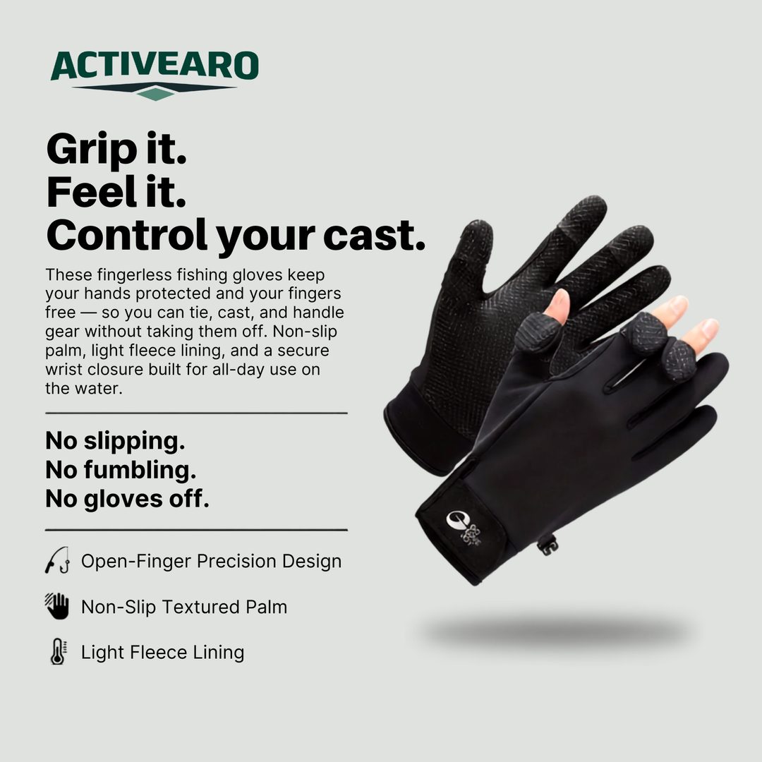 Fingerless Fishing Gloves – Non-Slip Grip & Light Insulation for Outdoor Use