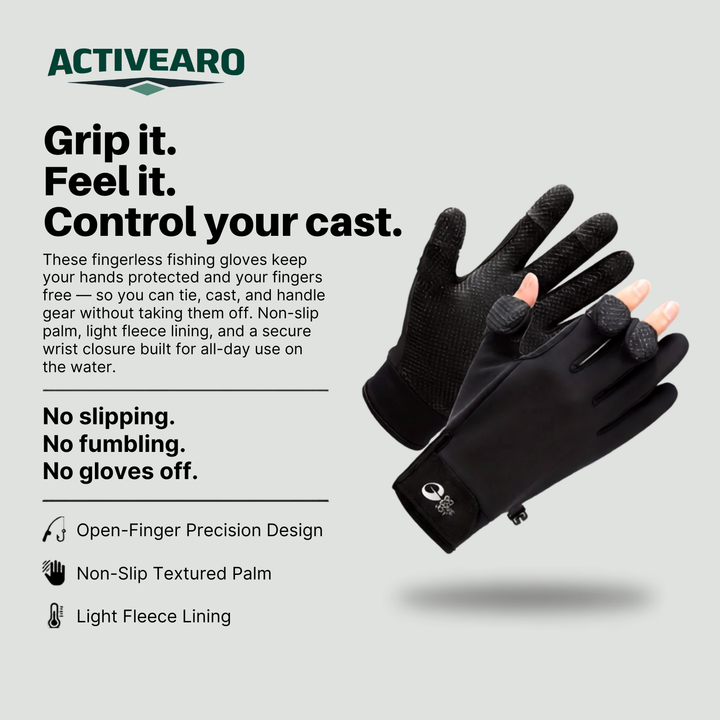Fingerless Fishing Gloves – Non-Slip Grip & Light Insulation for Outdoor Use