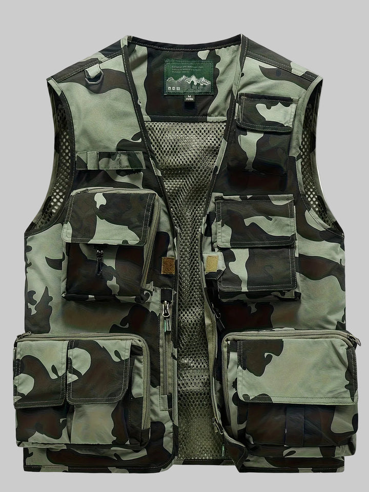 Men’s Multi-Pocket Outdoor Vest – Lightweight & Breathable for Fishing and Field Use