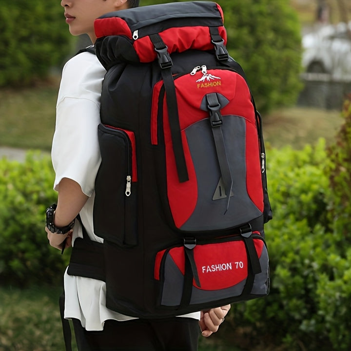 Large hiking backpack – 70L outdoor pack with adjustable straps and buckle closure