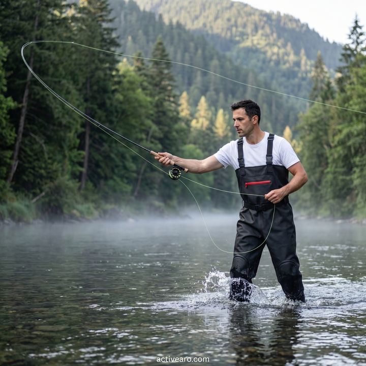 Unisex Fishing Wading Pants – Half Waders with Integrated Water Shoes
