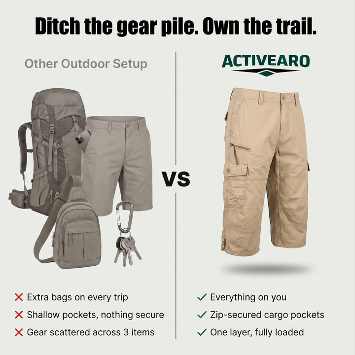 Lightweight Loose-Fit Cargo Shorts – Multi-Pocket Outdoor Wear