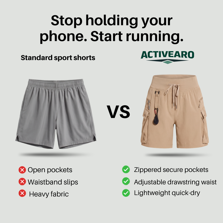 Women's Running and Hiking Shorts with Zippered Pockets – Quick-Dry Lightweight