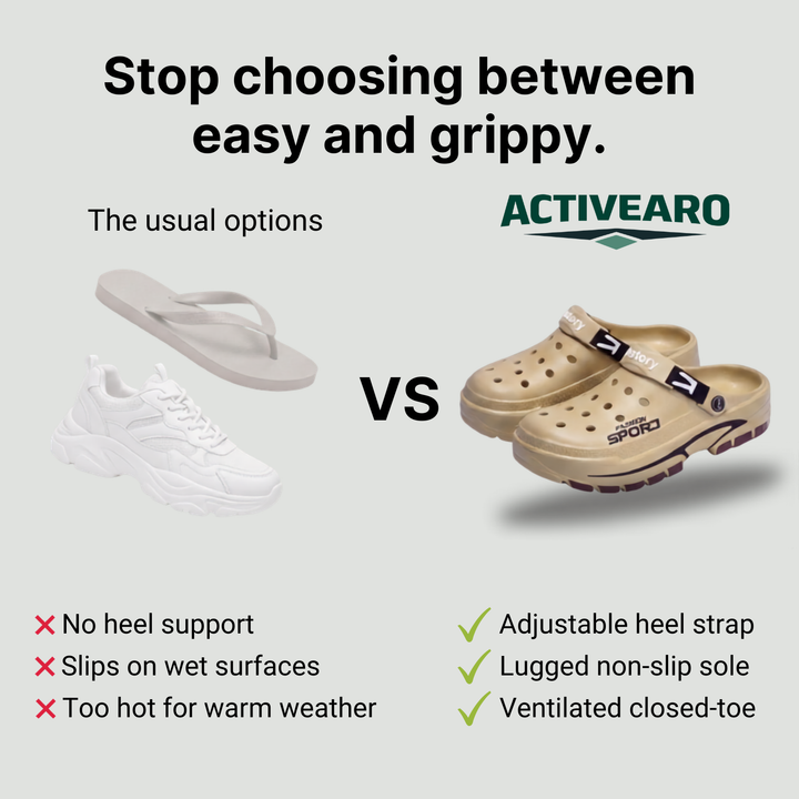 Men's Slide Sandals with Adjustable Heel Strap – Non-Slip Cushioned Sole for Outdoor Wear