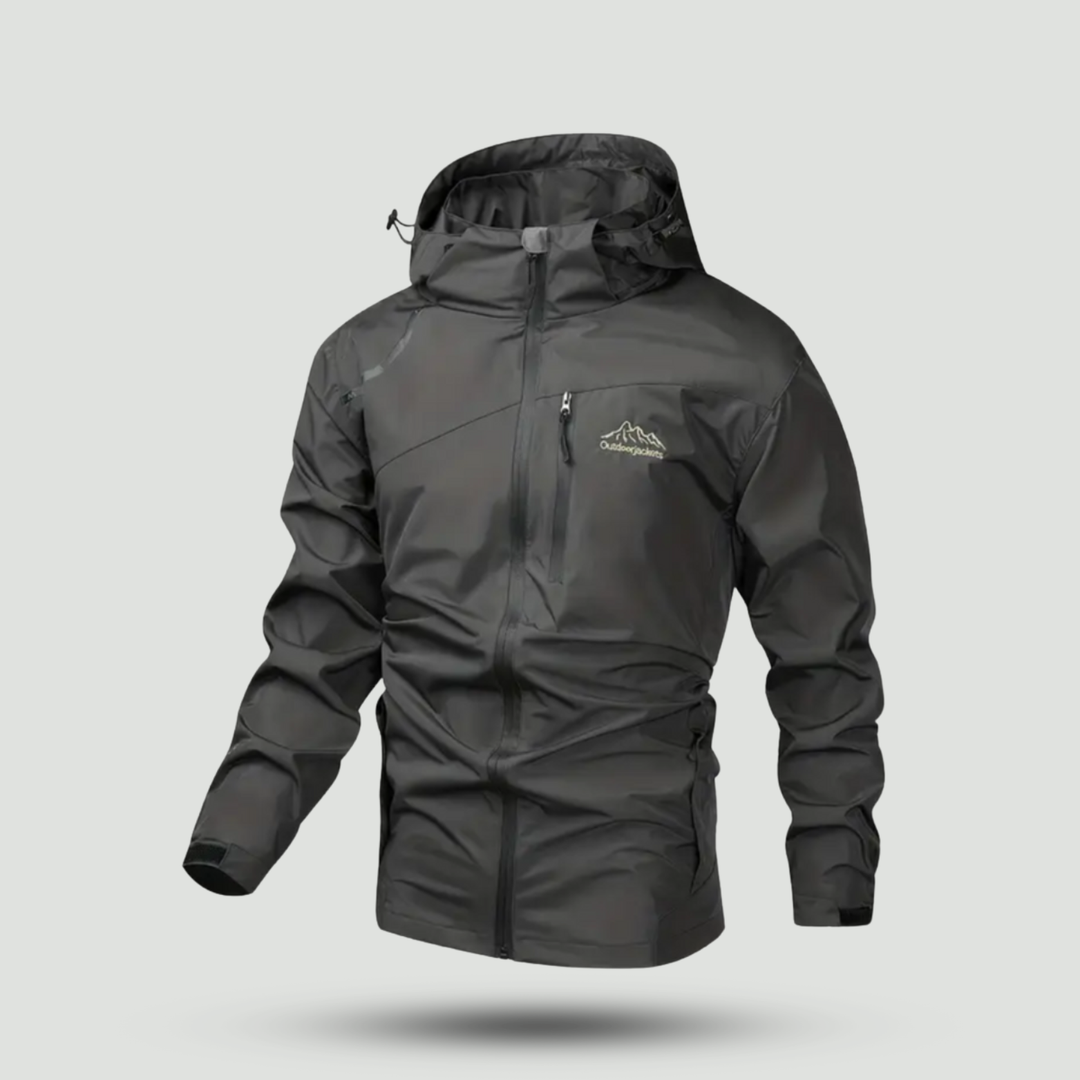 Men's Hooded Outdoor Jacket — Full-Zip Layering Shell