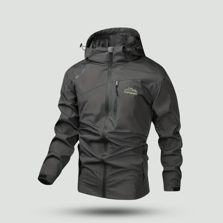 Men's Hooded Outdoor Jacket — Full-Zip Layering Shell