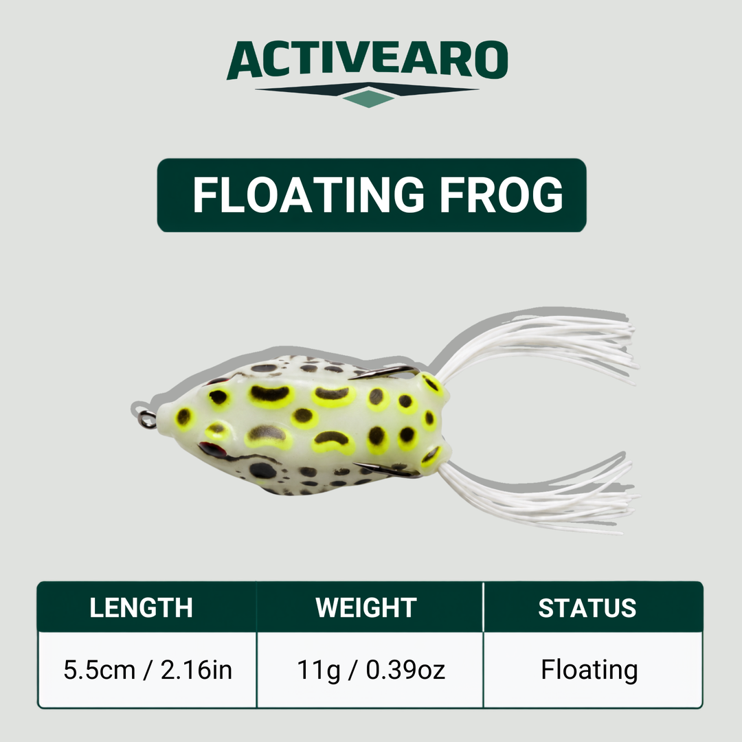 Topwater Frog Lures - 6-Piece Popping Bait Kit for Bass Fishing