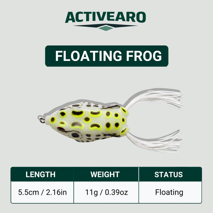 Topwater Frog Lures - 6-Piece Popping Bait Kit for Bass Fishing