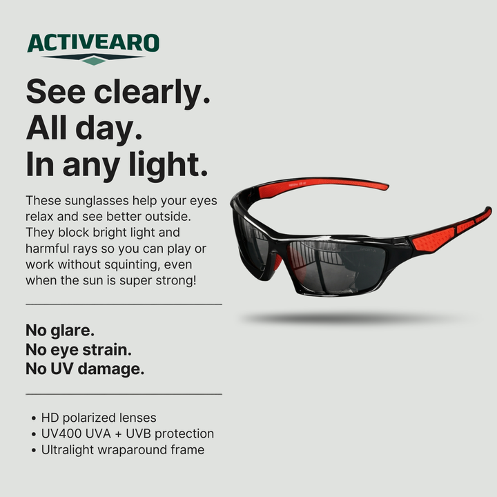 Polarized Sport Sunglasses – UV400 HD Wraparound Lenses for Fishing and Cycling
