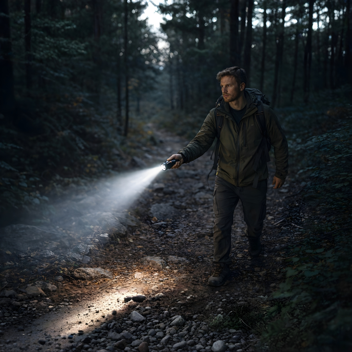 Portable Zoom Flashlight with Focusable Beam – Compact & Rechargeable