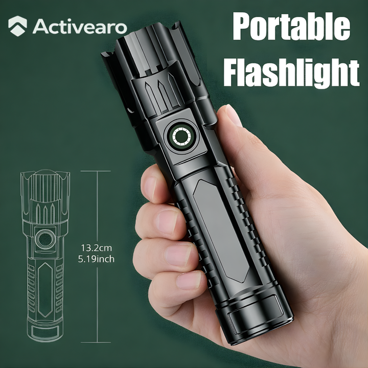 LED Long-Range Zoom Flashlight – USB Rechargeable Utility Torch