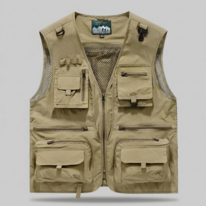 Men’s Multi-Pocket Outdoor Vest – Quick-Dry Mesh for Active Use