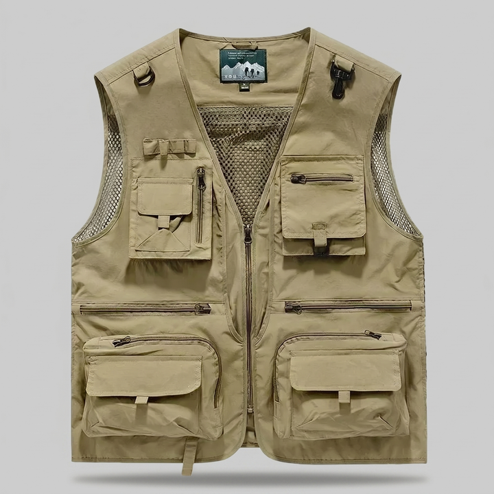 Men’s Multi-Pocket Outdoor Vest – Quick-Dry Mesh for Active Use