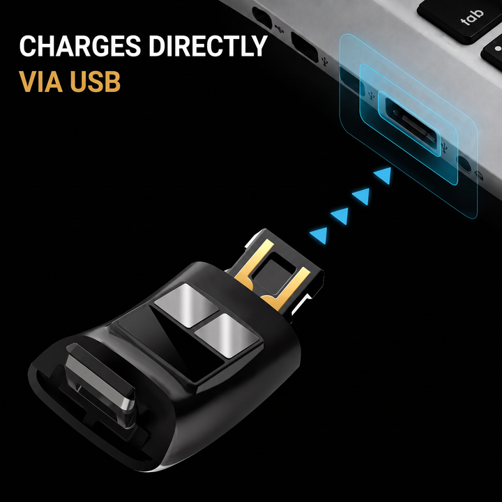Fitness tracker charges directly from a USB port