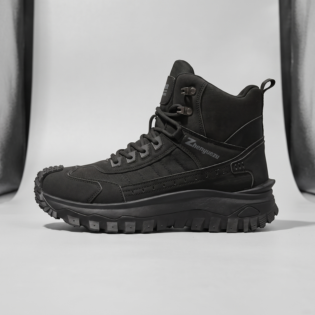 Men's hiking boot - Black - outer side profile