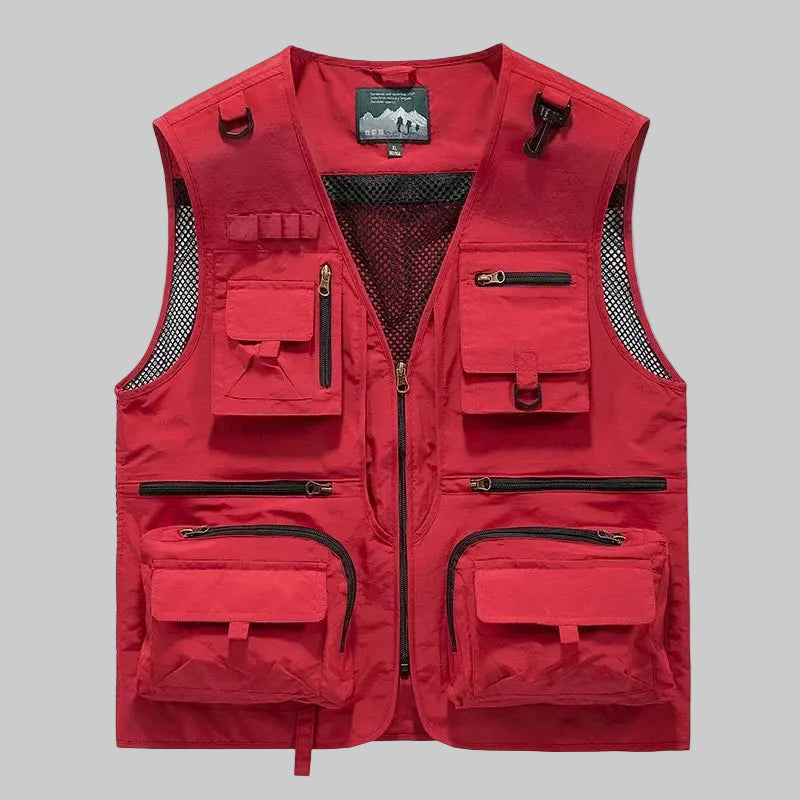 Men’s Multi-Pocket Outdoor Vest – Quick-Dry Mesh for Active Use