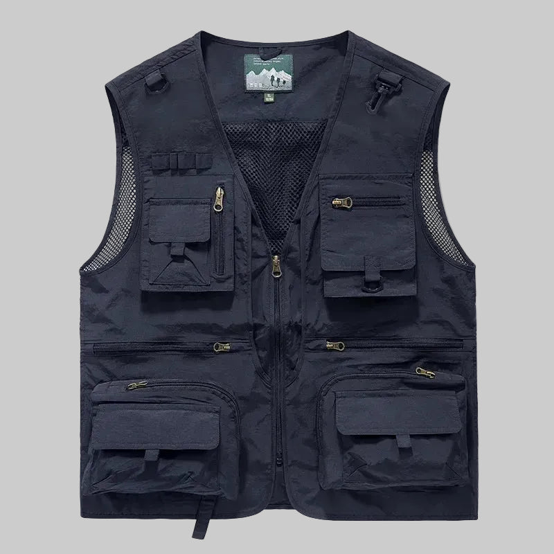 Men’s Multi-Pocket Outdoor Vest – Quick-Dry Mesh for Active Use