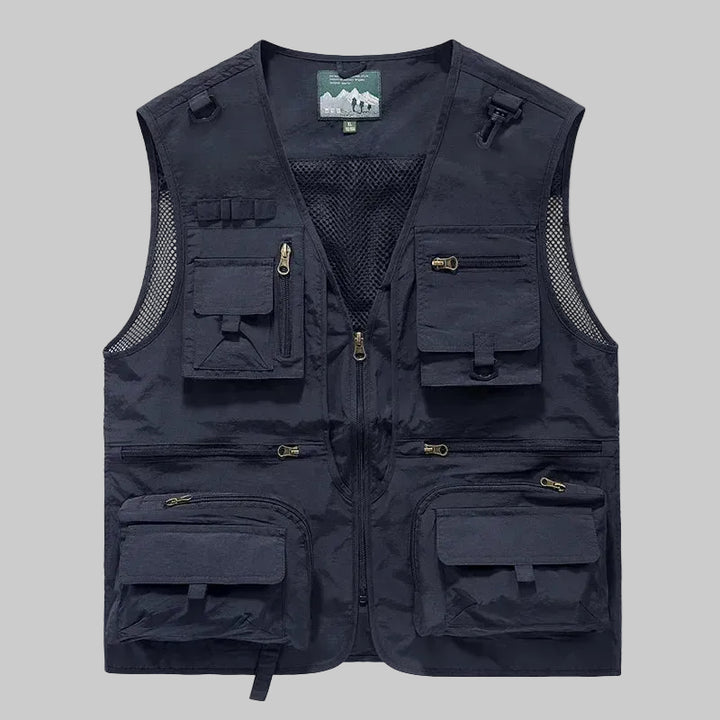 Men’s Multi-Pocket Outdoor Vest – Quick-Dry Mesh for Active Use