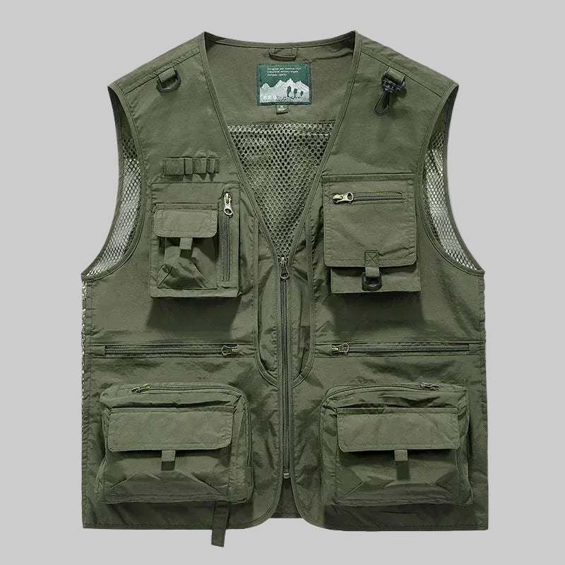 Men’s Multi-Pocket Outdoor Vest – Quick-Dry Mesh for Active Use