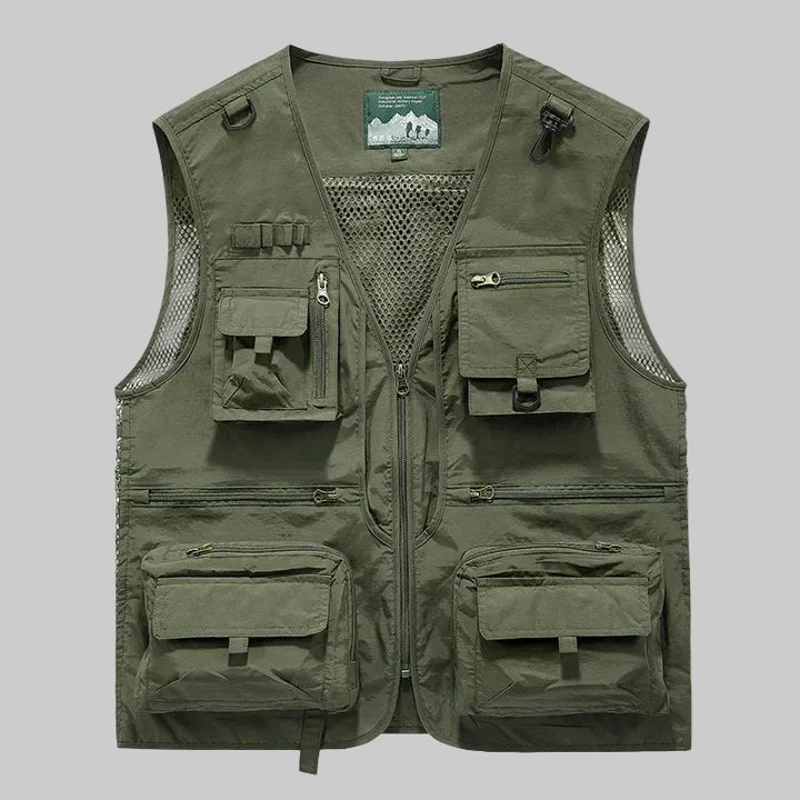 Men’s Multi-Pocket Outdoor Vest – Quick-Dry Mesh for Active Use