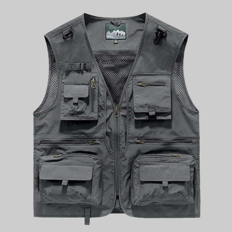 Men’s Multi-Pocket Outdoor Vest – Quick-Dry Mesh for Active Use
