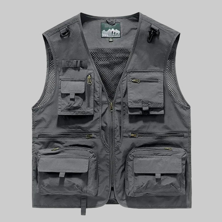Men’s Multi-Pocket Outdoor Vest – Quick-Dry Mesh for Active Use