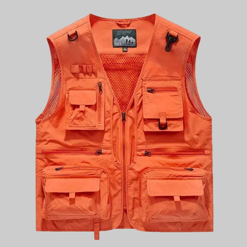 Men’s Multi-Pocket Outdoor Vest – Quick-Dry Mesh for Active Use