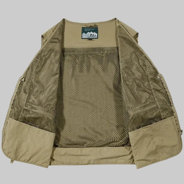 Men’s Multi-Pocket Outdoor Vest – Quick-Dry Mesh for Active Use