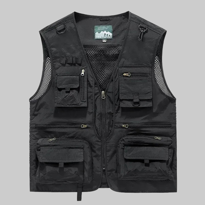 Men’s Multi-Pocket Outdoor Vest – Quick-Dry Mesh for Active Use