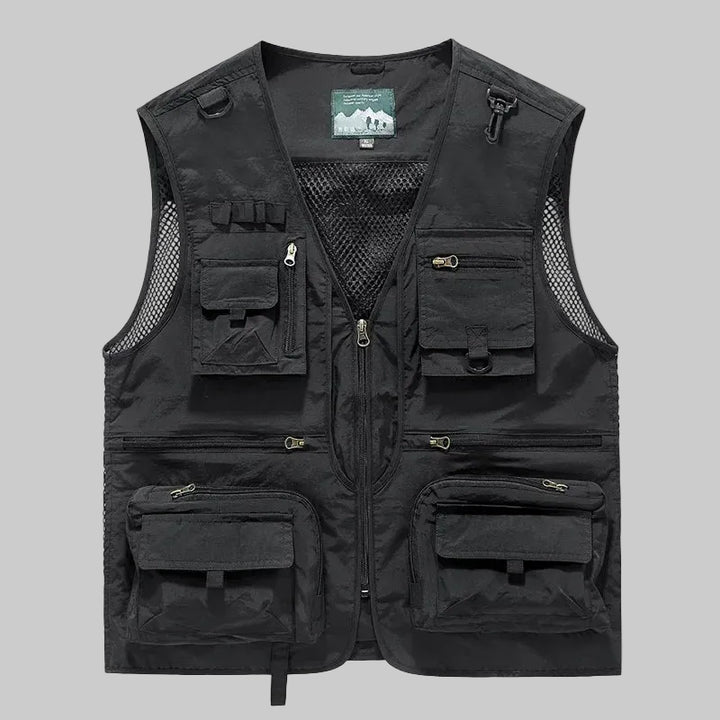 Men’s Multi-Pocket Outdoor Vest – Quick-Dry Mesh for Active Use