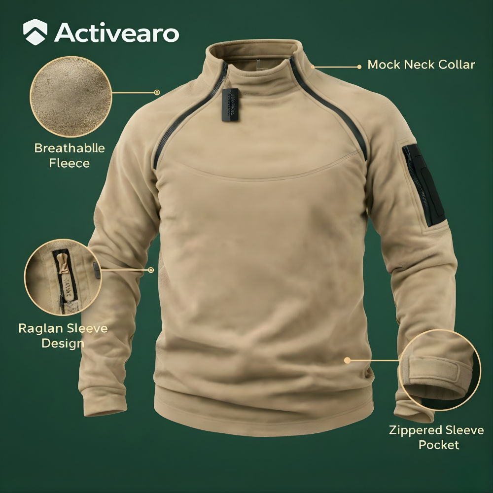 Men’s Warm Fleece Pullover – Breathable Layer for Outdoor Use