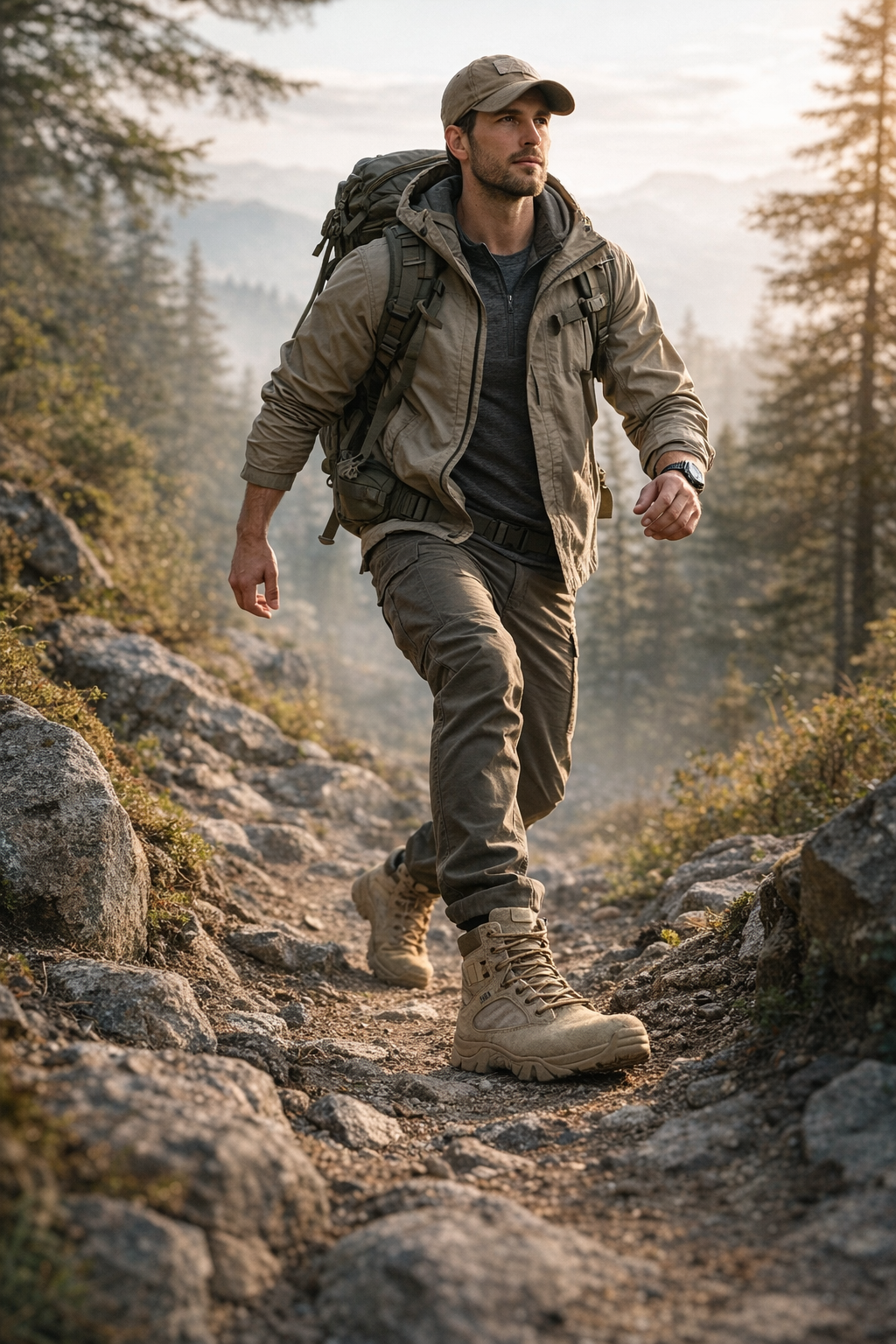 Men’s Lightweight Waterproof Tactical Hiking Shoes – Grip Sole for Outdoor Use