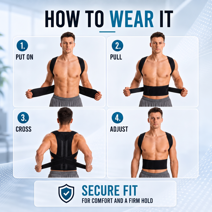 How to put on the back brace in four steps